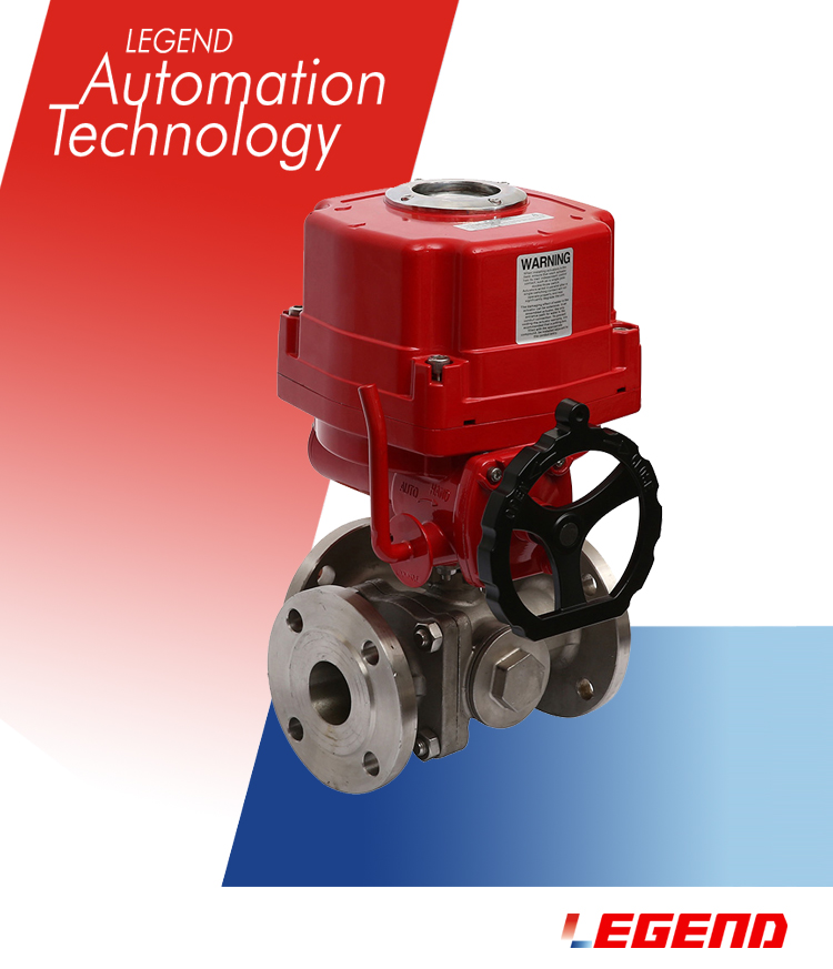 防爆氣動三通法蘭球閥