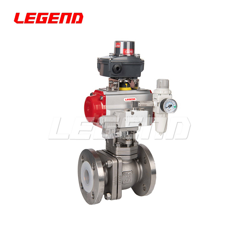 氣動(dòng)不銹鋼襯氟球閥（普通三聯(lián)件）