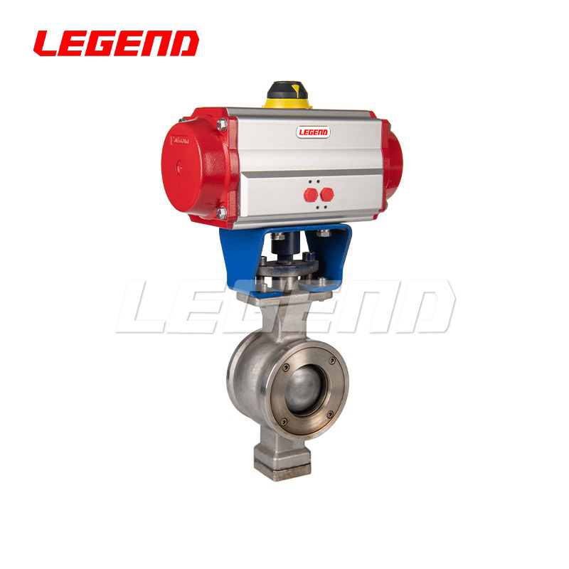 氣動(dòng)V型球閥對夾式