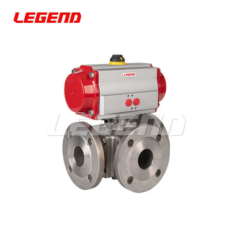 氣動(dòng)三通高壓法蘭球閥