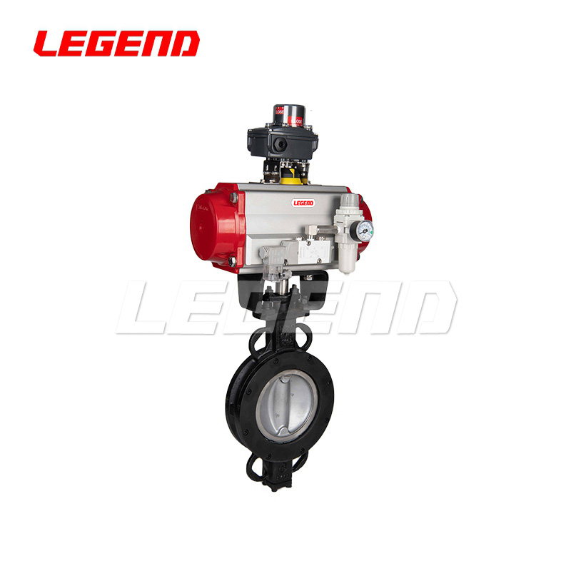 氣動三偏心對夾式鑄鋼蝶閥（三聯(lián)件）