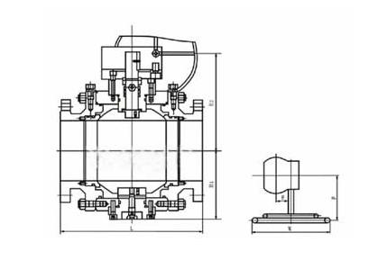 氣動鍛鋼球閥結構圖 氣動鍛鋼球閥結構圖